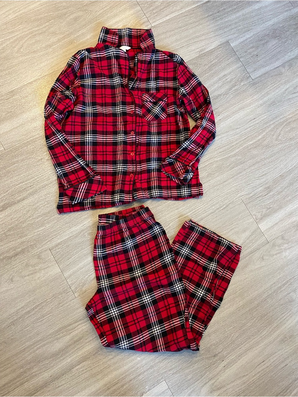 Charter Club Intimates Red & Black Plaid Pajama Set Women’s Small